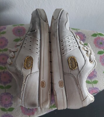 Ecko Unltd Schuhe 42/42.5 Hip Hop Sneaker Weiß mit Gold Rhino Nashorn Logo Rar!!