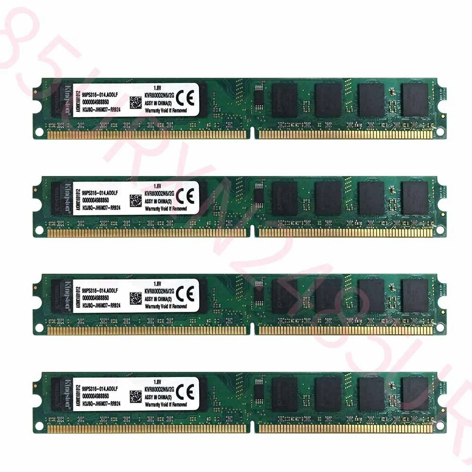 Kingston 8GB 4x 2GB PC2-6400 DDR2 800MHz KVR800D2N6/2G DIMM Desktop Memory ZT BT - Image 3 of 4