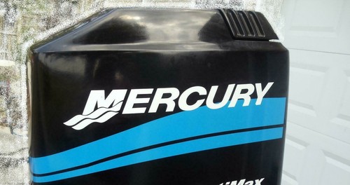 Mercury Outboard 25 - 150 hp Custom LIGHT BLUE Marine Vinyl free ship - Picture 4 of 4
