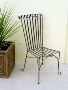 Chair Solid Wrought Iron Emily Flared, Wrought Iron Garden Dining Chairs