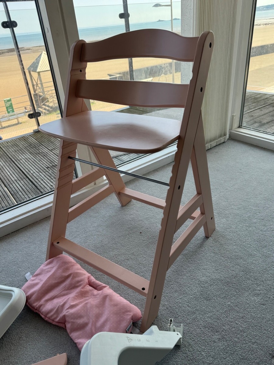 hauck alpha high chair rose with accessories