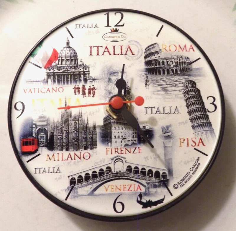 ITALIA CLOCK MAGNET FROM ITALY