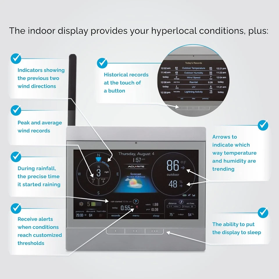 AcuRite Atlas Home Weather Station High-Definition Display for Gray, Gray  - Image 2 of 4