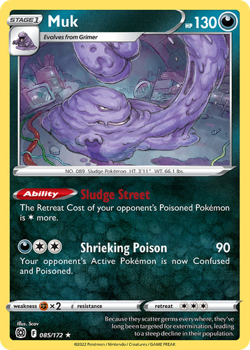 Muk 85/172 Brilliant Stars Pokemon Card NM Reverse Holo