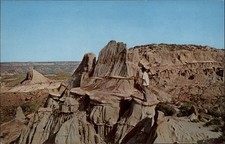 North Dakota Theodore Roosevelt Natl Park Bentonitic clay formations ~ postcard