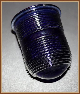 VINTAGE KOPP - COBALT BLUE GLASS - AIRPORT RUNWAY TAXIWAY LIGHT LENS COVER