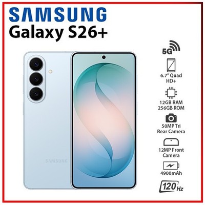 Samsung Galaxy S26+ 5G 12GB+256GB BLUE Dual SIM Unlocked Android Mobile Phone