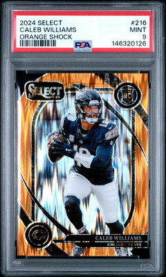 2024 Select Caleb Williams Club Level Orange Shock /399 RC PSA 9 #216