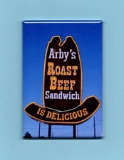 ARBY'S SIGN *2X3 FRIDGE MAGNET* VINTAGE DRIVE THRU ROAST BEEF SANDWICH FAST 2643