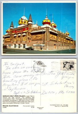 Mitchell Corn Palace South Dakota Postcard 1980s World's Only Corn Palace
