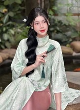 Ao dài gấm Thọ| Pre made Modern ao dai for women| with pants|