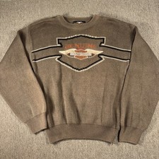 Harley Davidson Vintage Sweater Embroidered Large Made In USA 20x25