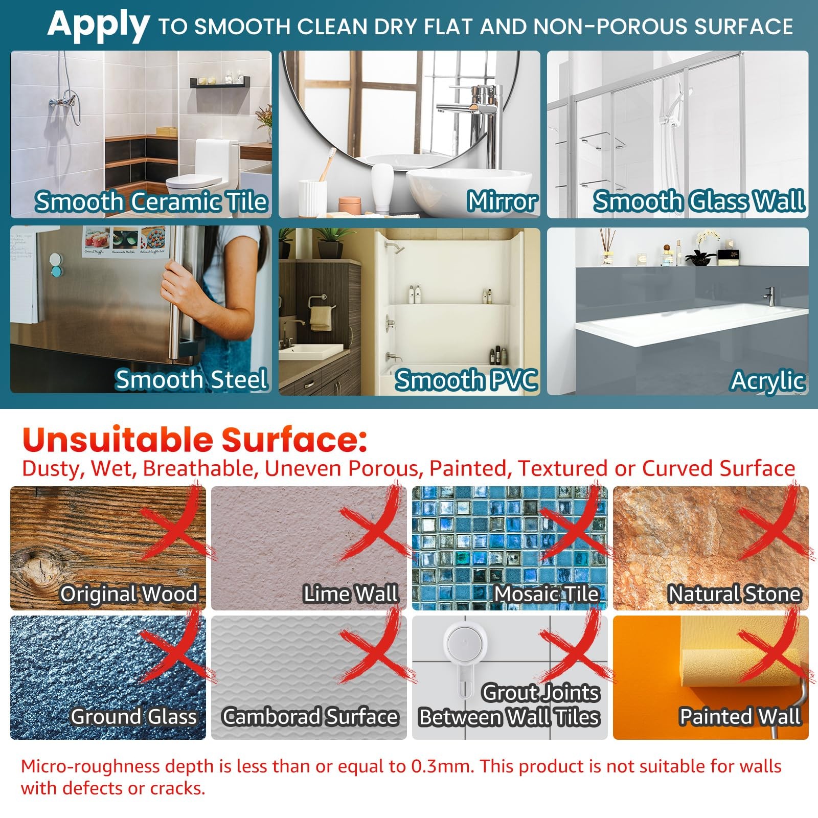 Shower Caddy Suction Cup 2 Pack with Hooks & Soap holder, Heavy Duty Shower O...