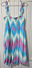 Womens Torrid Tiered Mini Dress Challis Multi Chevron Size 0 12 Large EUC