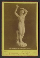 1873 Vienna World s Fair Souv. Cabinet Photo DER MORGEN SCULPTURE BY GEORGE SAUL