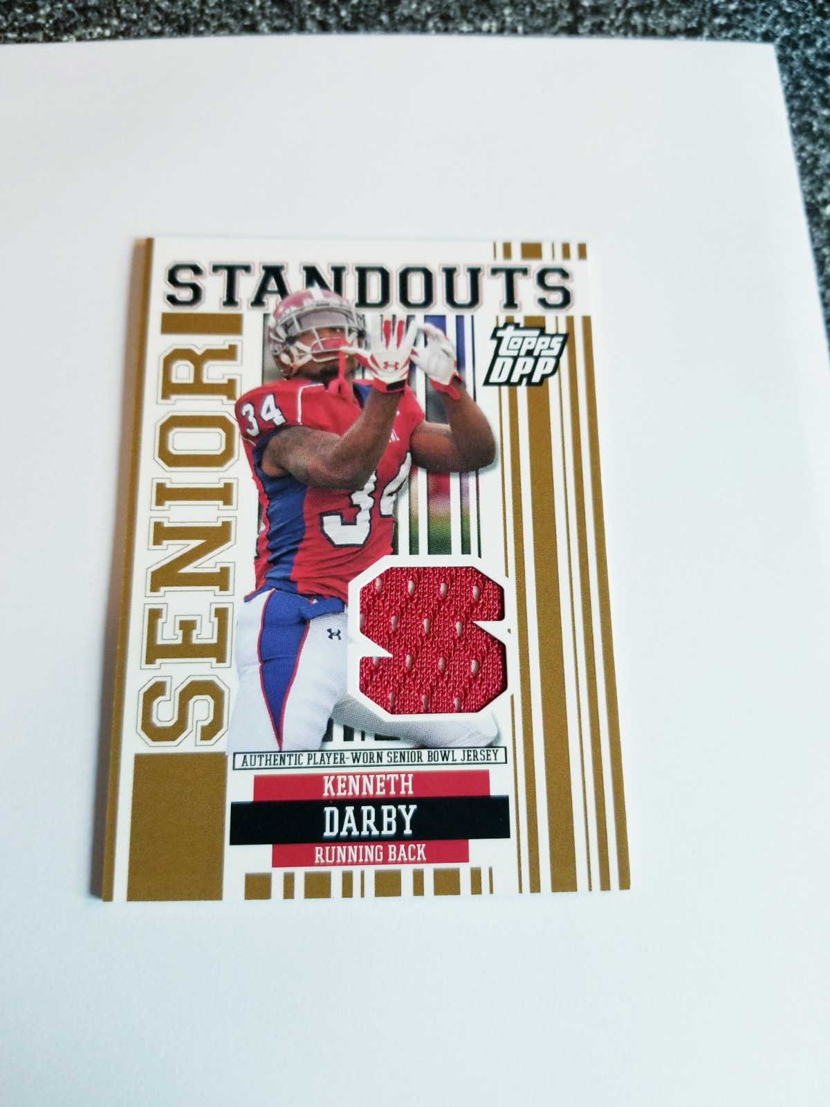 Kenneth Darby Topps Draft Picks & Prospects Senior Standout-Jersey #SSKD Senior Standout-Jersey