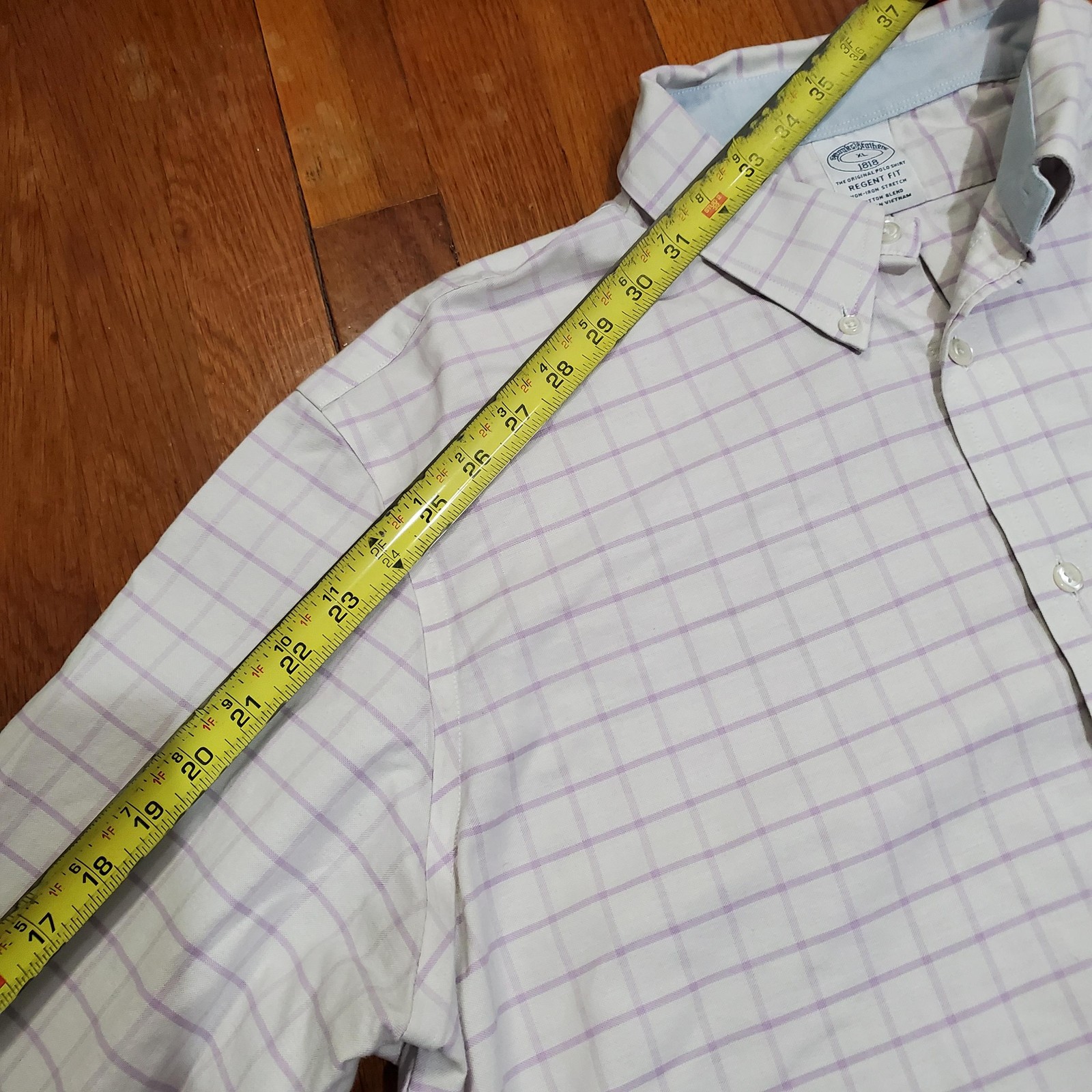Brooks Brothers Shirt Mens XL White Check Dress Regent Fit Non Iron Stretch 1818 thumbnail 9
