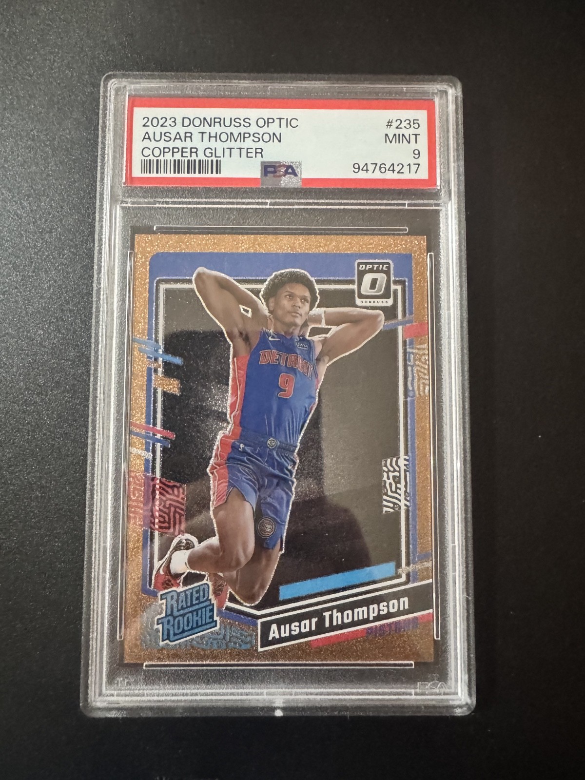 2023-24 Panini Donruss Optic Ausar Thompson Copper Glitter Rookie /99 PSA 9