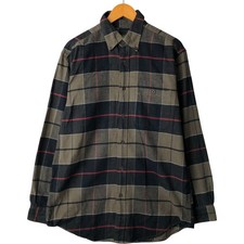 Used Orvis long-sleeved button-down flannel check shirt men's size M approx. 