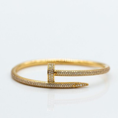 Cartier Juste un Clou Armreif 750/18K Gelbgold Diamanten 2,26ct G/VVS1 16cm