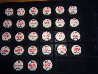 27 verschiedene Kronkorken Westerwald Bräu mit Herz Serie 2016
