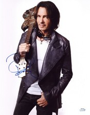 Rick Springfield Signed Autographed 11x14 Black Leather Coat Guitar Photo ACOA