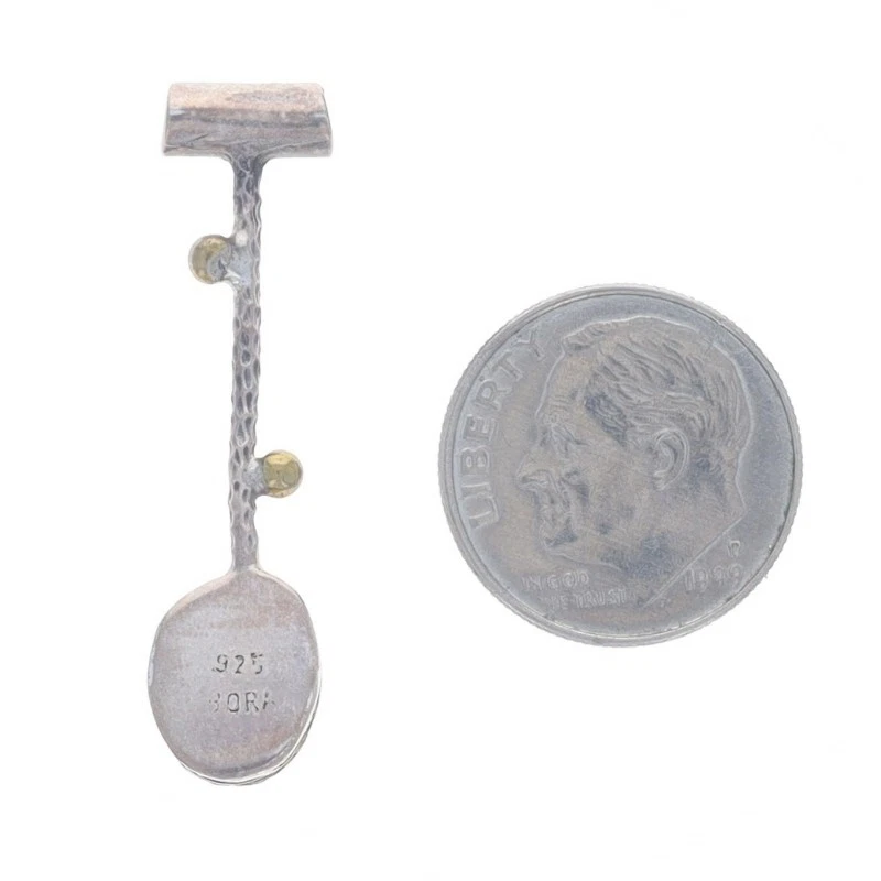 NUEVO Colgante de Cuarzo Limón Bora - Gota de Plata de Ley y Bronce Foto 3 de 4