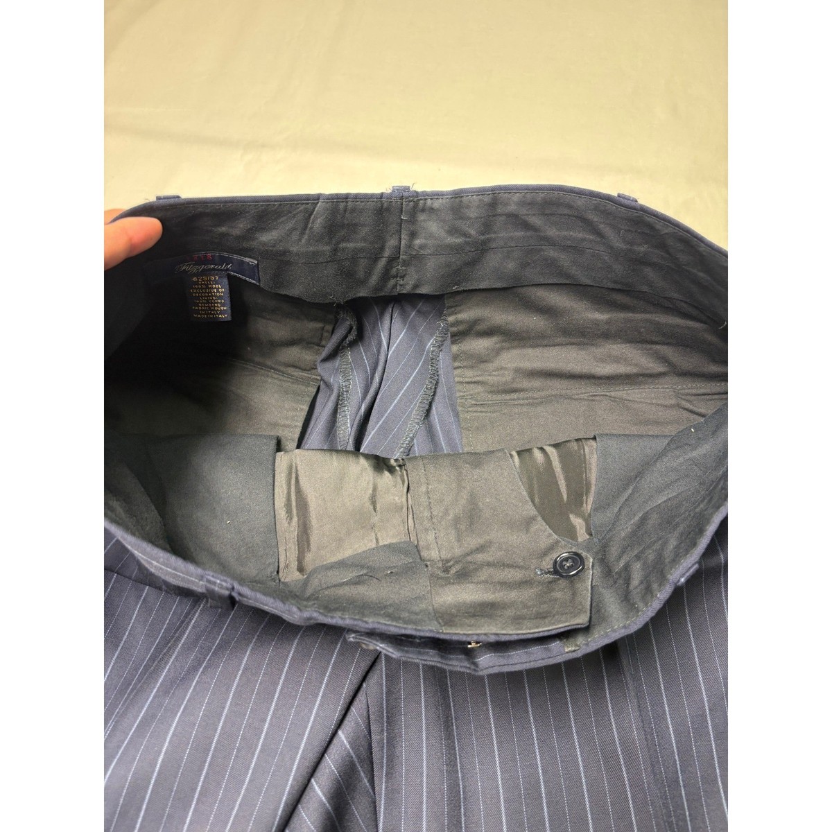 Brooks Brothers 1818 Fitzgerald Navy Pinstripe Wool Dress Pants