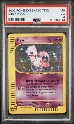 2002 POKEMON EXPEDITION #19 MEW-HOLO PSA 3