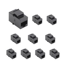 10 Pack CAT6 Coupler Keystone RJ45 Female Snap-In Jack Insert