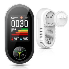 4-in-1 Carbon Monoxide Detectors  Natural Gas Leak Detector Plug in, Combina...