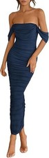 PRETTYGARDEN Womens Summer Off The Shoulder Dress