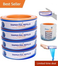 Fresh Scented Diaper Genie Pail Refills   1300 Count, Odor Control 4-Pack 