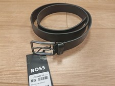 Hugo Boss Calis Logo Belt 115cm Black 100% Cow Skin