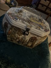 Anton Pieck Vintage Decoupage Wooden Box Purse Handbag Mid-Century 1970s