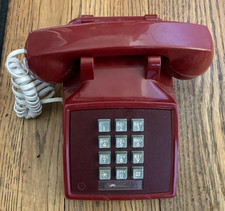 Vintage Western Electric Red Desk Phone Push Button 2500MM Bell System