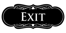 Designer EXIT Sign - Black - Medium 1 Pack
