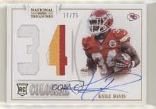 2013 National Treasures Rookie Colossal Materials 17/25 Knile Davis #19 Auto e1e