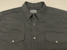 Gibson Trading Co Shirt Men Black Long Sleeve Pearl Snaps Large