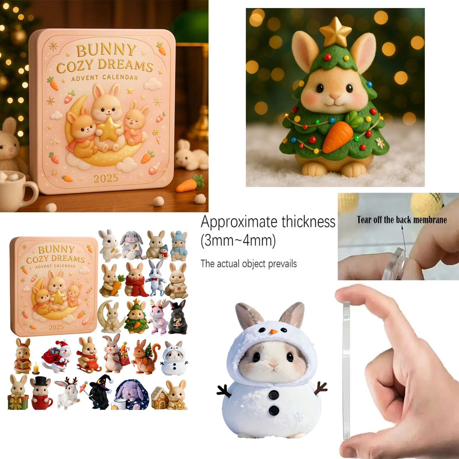 Christmas Countdown Bunny Cozy Dreams Advent Calendar 24 Days 2D Blind Box Gift