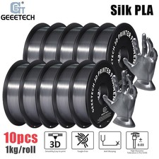 10*1KG/Roll Silk PLA Silver Geeetech 3D Printer Filament 1.75 Shiny Consumables