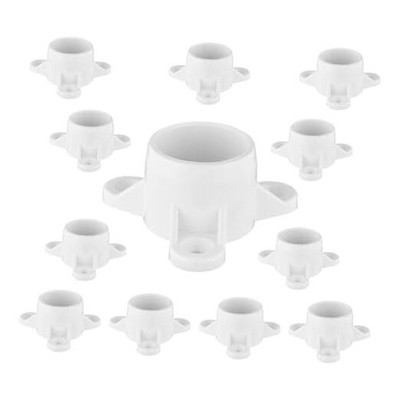 12 Pcs 1 Inch PVC Fittings Flange, 1  Table Leg Screw Caps, PVC 1Inch-12Packs