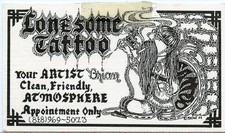 original vintage 1980s brian lonesome tattoo los angeles CA flash business card