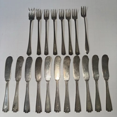 19 Pieces Vintage Gorham Etruscan Sterling Silver Flatware Set 396 Grams/ 14oz.