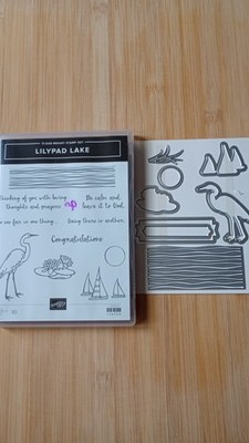 Stampin' up! Lilypad Lake Clear - Mount Stamp set With Dies Used Two is Missing 
