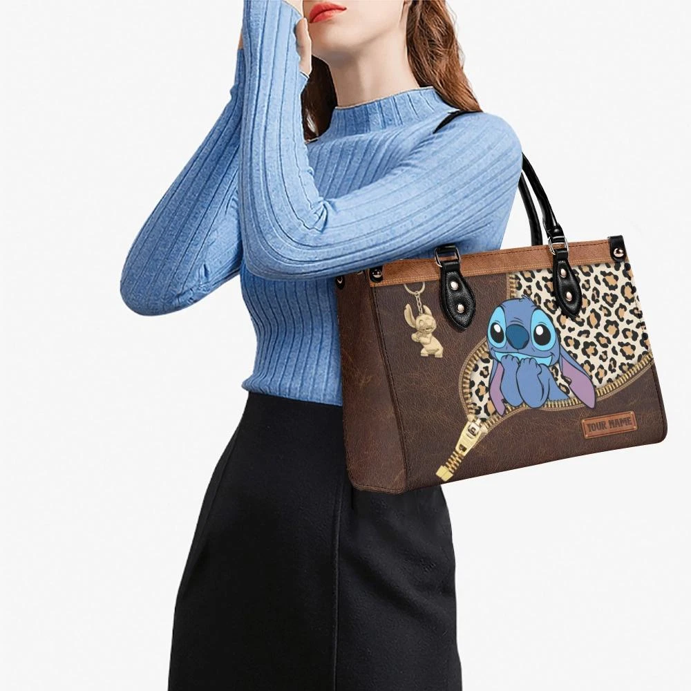Stitch Cartoon Women Leather Handbag