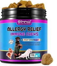 Dog Allergy Relief Chews, Itch Relief for Dogs, Allergy Relief Dog Treats w/Omeg