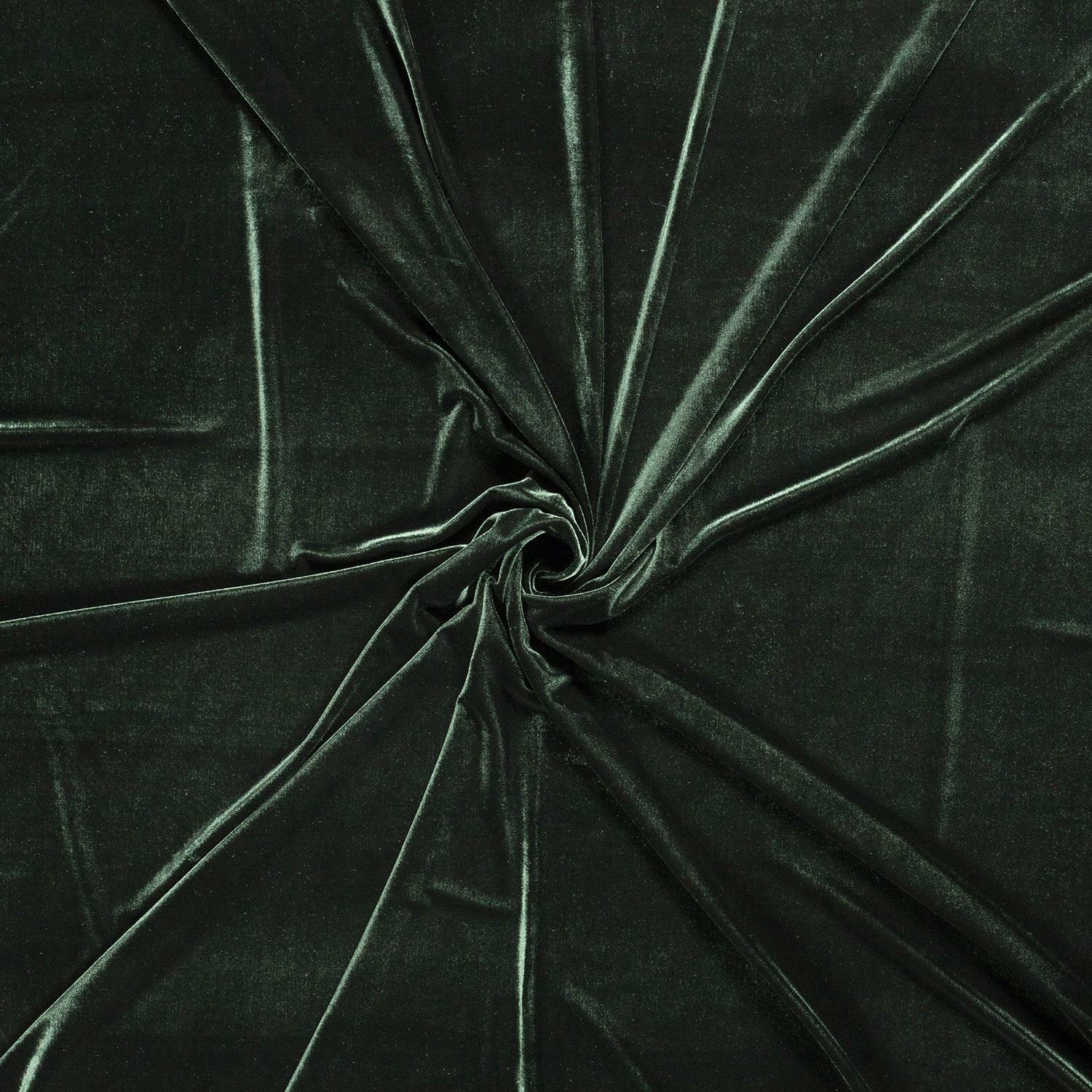 De Lujo Elástico Brillante Terciopelo Tejido - Verde Oliva
