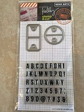 Clearly Kelly Hero Arts Alpha Tabs Clear Acrylic Stamp  Cut Die Set NEW
