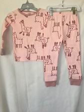 NWT Carter's Llama Pajama Set Girls Snug Fit many sizes Toddler Pink Allover